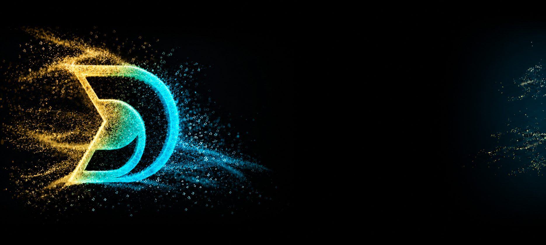 Dortschack IT&Design Studio — Logo aus Licht-Partikeln